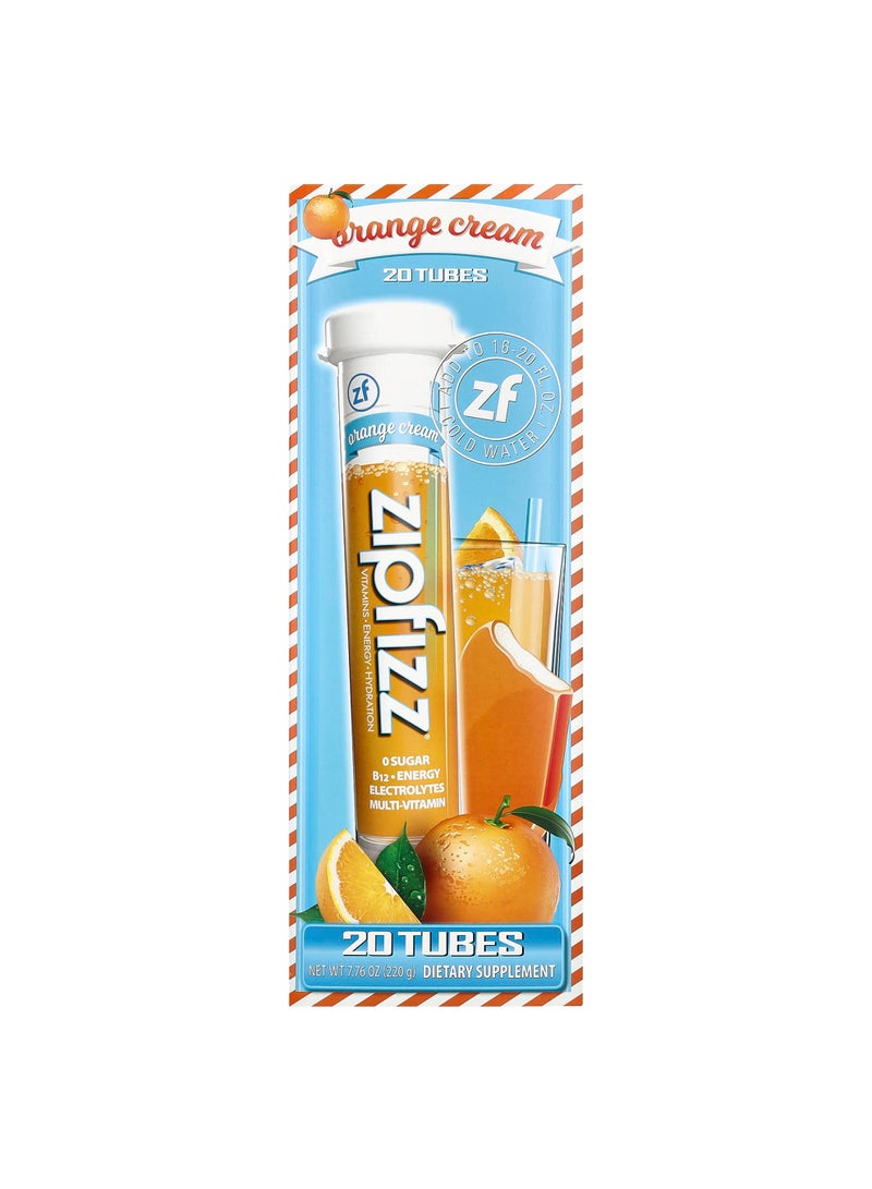 Energy Drink Mix, Orange Cream, 20 Tubes, 0.39 oz (11 g) Each